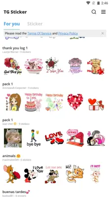 TG Sticker android App screenshot 1